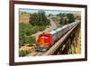 Streamlined Train on Trestle-null-Framed Premium Giclee Print