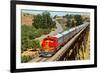 Streamlined Train on Trestle-null-Framed Premium Giclee Print