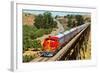 Streamlined Train on Trestle-null-Framed Art Print