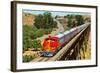 Streamlined Train on Trestle-null-Framed Art Print