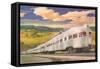 Streamlined Train-null-Framed Stretched Canvas