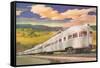 Streamlined Train-null-Framed Stretched Canvas