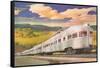 Streamlined Train-null-Framed Stretched Canvas