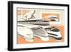 Streamlined Trains-null-Framed Art Print