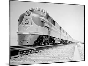 Streamliner Traveling along the Illinois Central Line-null-Mounted Photographic Print