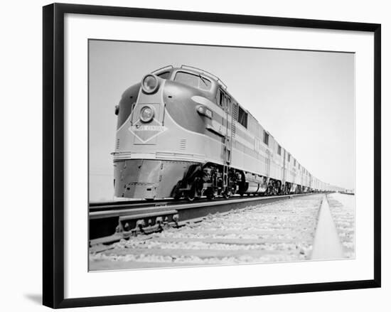 Streamliner Traveling along the Illinois Central Line-null-Framed Photographic Print