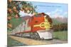 Streamlining through California, Oranges-null-Mounted Art Print