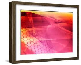 Streams of Light Abstract Cool Waves Background-ilolab-Framed Art Print