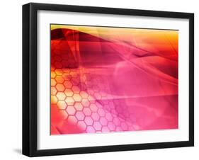 Streams of Light Abstract Cool Waves Background-ilolab-Framed Art Print