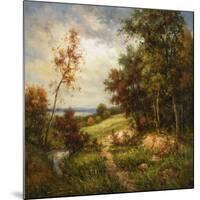 Streamside Trail-Rhes-Mounted Art Print