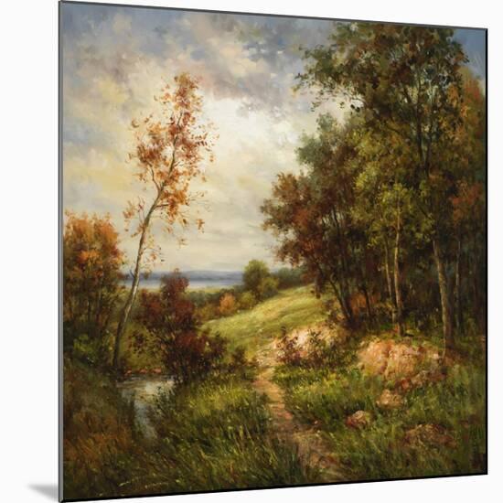 Streamside Trail-Rhes-Mounted Art Print