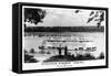 Streckfus Steamer Admiral on the Mississippi-Lantern Press-Framed Stretched Canvas