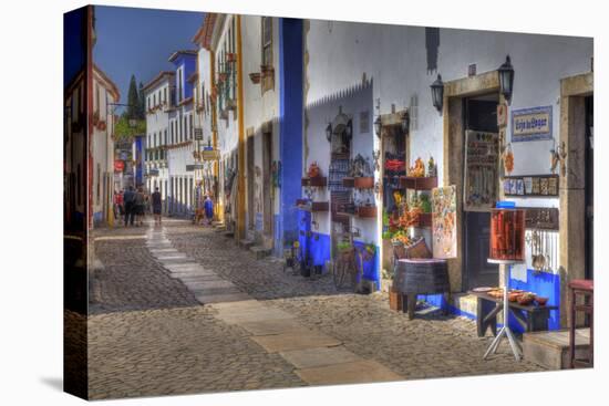 Street Along Obidos, Leiria, Portugal-Julie Eggers-Stretched Canvas