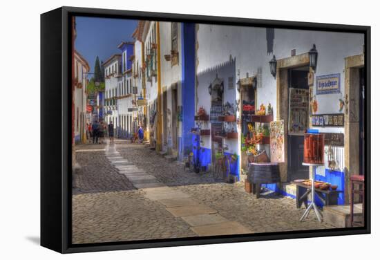 Street Along Obidos, Leiria, Portugal-Julie Eggers-Framed Stretched Canvas