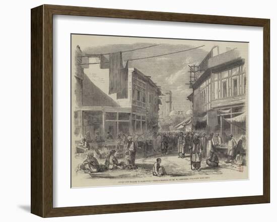 Street and Bazaar in Peshawur-William Carpenter-Framed Giclee Print