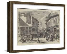 Street and Bazaar in Peshawur-William Carpenter-Framed Giclee Print