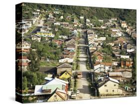 Street and Houses, Puerto Montt, Chile, South America-Nick Wood-Stretched Canvas