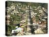 Street and Houses, Puerto Montt, Chile, South America-Nick Wood-Stretched Canvas