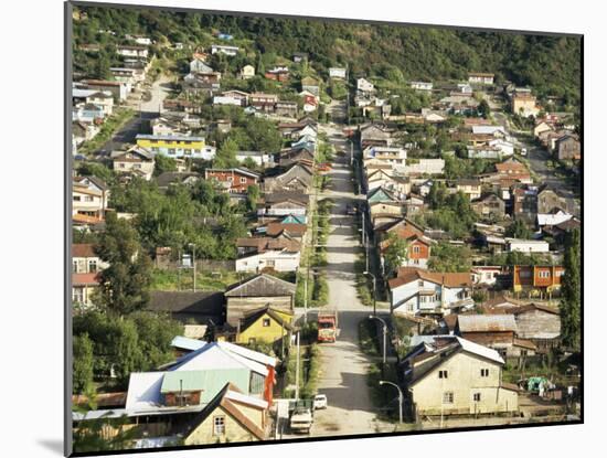 Street and Houses, Puerto Montt, Chile, South America-Nick Wood-Mounted Photographic Print