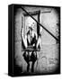 Street Art, Murals Style, French Artist, Paris, France, Black and White Photography-Philippe Hugonnard-Framed Stretched Canvas