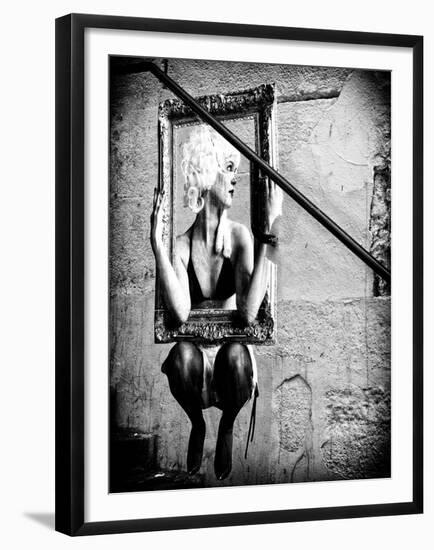 Street Art, Murals Style, French Artist, Paris, France, Black and White Photography-Philippe Hugonnard-Framed Premium Photographic Print