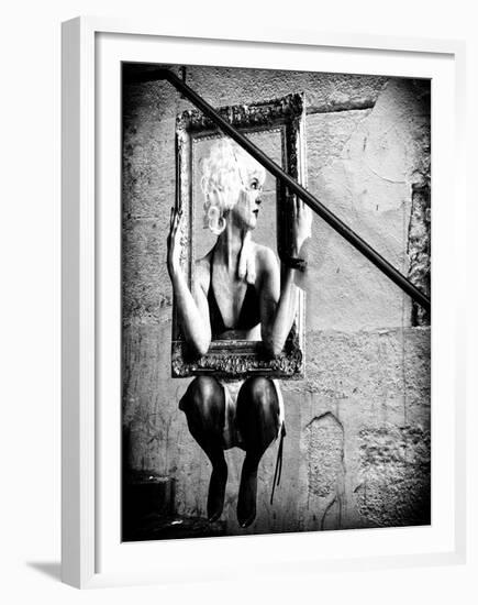 Street Art, Murals Style, French Artist, Paris, France, Black and White Photography-Philippe Hugonnard-Framed Premium Photographic Print