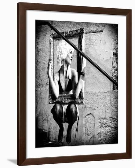 Street Art, Murals Style, French Artist, Paris, France, Black and White Photography-Philippe Hugonnard-Framed Photographic Print