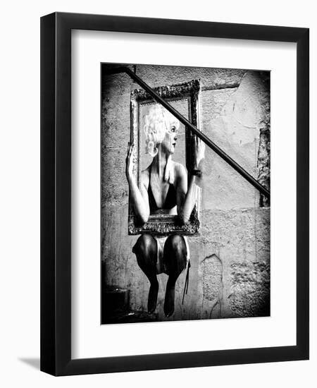 Street Art, Murals Style, French Artist, Paris, France, Black and White Photography-Philippe Hugonnard-Framed Premium Photographic Print