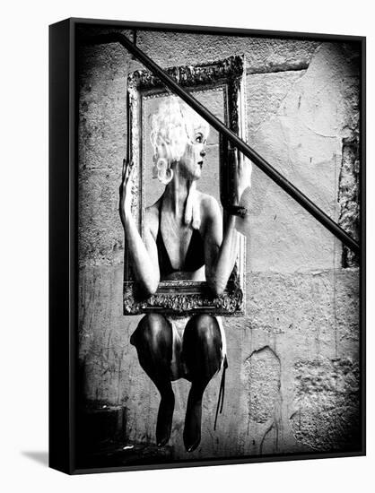 Street Art, Murals Style, French Artist, Paris, France, Black and White Photography-Philippe Hugonnard-Framed Stretched Canvas