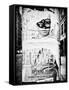 Street Art, Trendy Advertising, Manhattan, Brooklyn, New York, Black and White Photography-Philippe Hugonnard-Framed Stretched Canvas