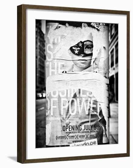 Street Art, Trendy Advertising, Manhattan, Brooklyn, New York, Black and White Photography-Philippe Hugonnard-Framed Premium Photographic Print