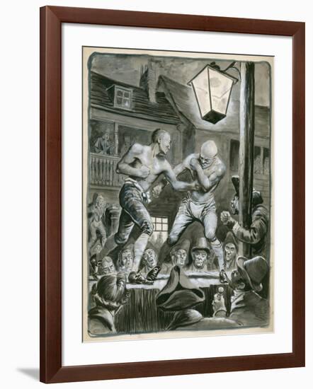 Street Bare Knuckle Fight-Peter Jackson-Framed Giclee Print