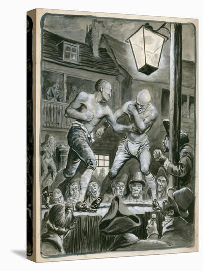 Street Bare Knuckle Fight-Peter Jackson-Stretched Canvas