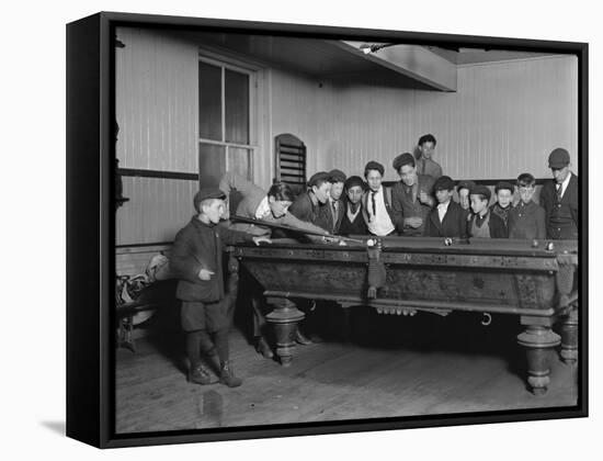 Street Boys Playing Billiards at the Boys Club Photograph - New Haven, CT-Lantern Press-Framed Stretched Canvas