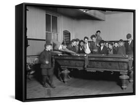 Street Boys Playing Billiards at the Boys Club Photograph - New Haven, CT-Lantern Press-Framed Stretched Canvas