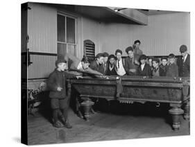 Street Boys Playing Billiards at the Boys Club Photograph - New Haven, CT-Lantern Press-Stretched Canvas