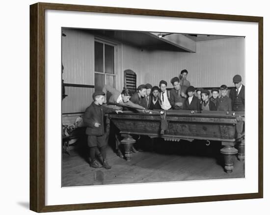 Street Boys Playing Billiards at the Boys Club Photograph - New Haven, CT-Lantern Press-Framed Art Print