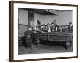 Street Boys Playing Billiards at the Boys Club Photograph - New Haven, CT-Lantern Press-Framed Art Print