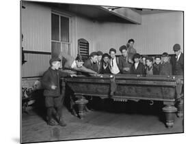 Street Boys Playing Billiards at the Boys Club Photograph - New Haven, CT-Lantern Press-Mounted Art Print