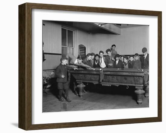 Street Boys Playing Billiards at the Boys Club Photograph - New Haven, CT-Lantern Press-Framed Art Print
