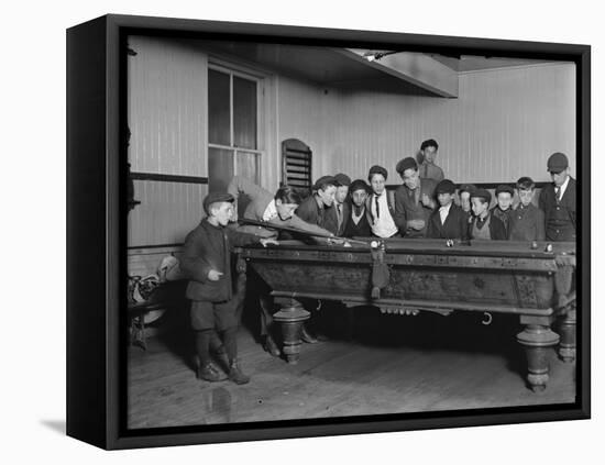 Street Boys Playing Billiards at the Boys Club Photograph - New Haven, CT-Lantern Press-Framed Stretched Canvas