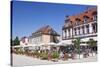 Street Cafe and Palais Hirsch, Schwetzingen, Rhein-Neckar-Kreis, Baden Wurttemberg, Germany, Europe-Markus Lange-Stretched Canvas