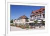 Street Cafe and Palais Hirsch, Schwetzingen, Rhein-Neckar-Kreis, Baden Wurttemberg, Germany, Europe-Markus Lange-Framed Photographic Print