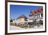 Street Cafe and Palais Hirsch, Schwetzingen, Rhein-Neckar-Kreis, Baden Wurttemberg, Germany, Europe-Markus Lange-Framed Photographic Print