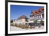 Street Cafe and Palais Hirsch, Schwetzingen, Rhein-Neckar-Kreis, Baden Wurttemberg, Germany, Europe-Markus Lange-Framed Photographic Print