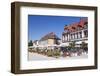 Street Cafe and Palais Hirsch, Schwetzingen, Rhein-Neckar-Kreis, Baden Wurttemberg, Germany, Europe-Markus Lange-Framed Photographic Print