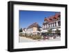 Street Cafe and Palais Hirsch, Schwetzingen, Rhein-Neckar-Kreis, Baden Wurttemberg, Germany, Europe-Markus Lange-Framed Photographic Print