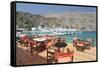 Street Cafe at the Promenade, Loutro, South Crete, Crete, Greek Islands, Greece, Europe-Markus Lange-Framed Stretched Canvas