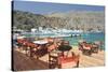 Street Cafe at the Promenade, Loutro, South Crete, Crete, Greek Islands, Greece, Europe-Markus Lange-Stretched Canvas
