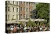 Street Cafe, Doma Square, Riga, Latvia, Baltic States-Gary Cook-Stretched Canvas